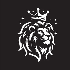vector logo of a lion wearing a crown