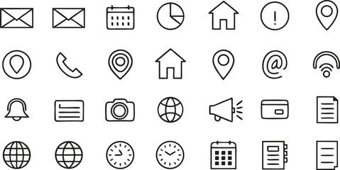 Hand drawn icons for communication and business contact