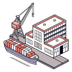 vector illustration of a factory