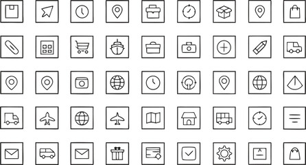 Hand drawn icons for delivery and logistics cursor