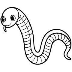 Earthworm line art vector