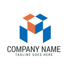 Creative Letter M Box Vector Logo Design Monogram. 標誌設計, ロゴデザイン, Dise&ntilde;o de logotipo