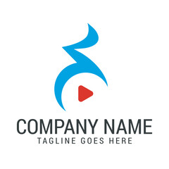 Music Note or Music Play Vector Logo Design Monogram. 標誌設計, ロゴデザイン, Diseño de logotipo