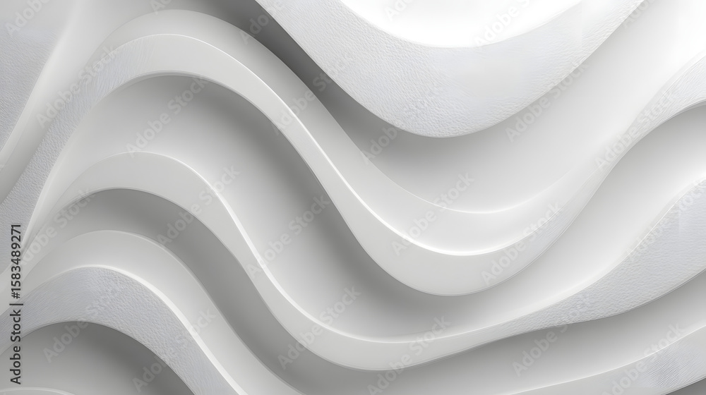 Poster elegant and minimalist seamless white wave texture pattern background with mono color design concept