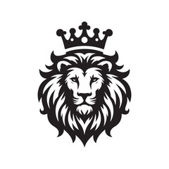 vector logo of a lion wearing a crown