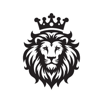vector logo of a lion wearing a crown