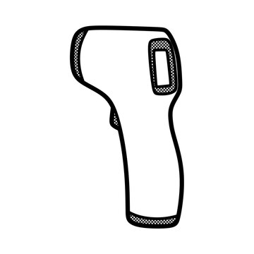 Black and white vector of a left-facing thermogun