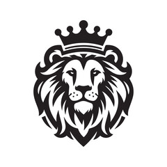 vector logo of a lion wearing a crown