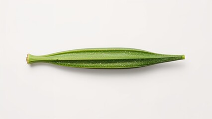 Fresh okra displayed on a clean white background