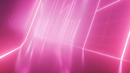 Neon pink corridor, futuristic