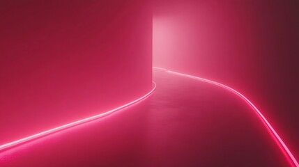 Neon pink corridor, smooth curves