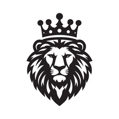 vector logo of a lion wearing a crown