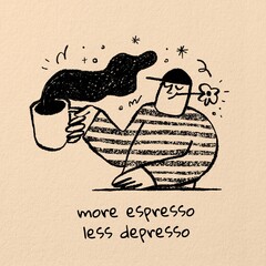 Funny coffee quote post template