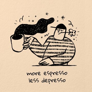 Funny coffee quote post template