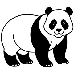 Giant panda line art vector