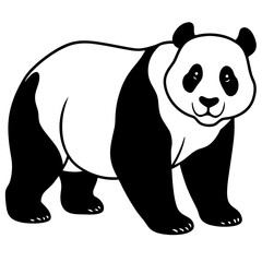 Giant panda line art vector