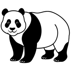 Giant panda line art vector