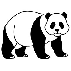 Giant panda line art vector