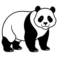 Giant panda line art vector