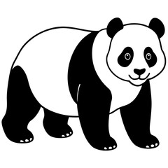 Giant panda line art vector