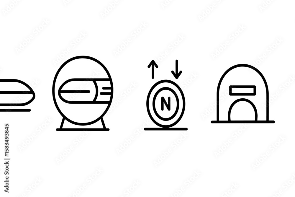 Poster various train symbols representing different modes of transportation in a modern transit system