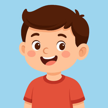 Cute Cartoon Boy Character in Flat Vector Style for Kids