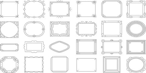 Collection of 24 Adjustable Outline Frames: Perfect for Pictures, Designs, and More