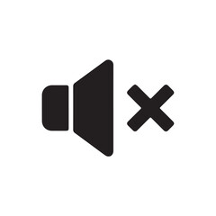 Obraz premium Mute Sound Symbol Flat Vector Graphic Representing Silence, Audio Control, and Sound Settings for User Interface Design and Digital Applications