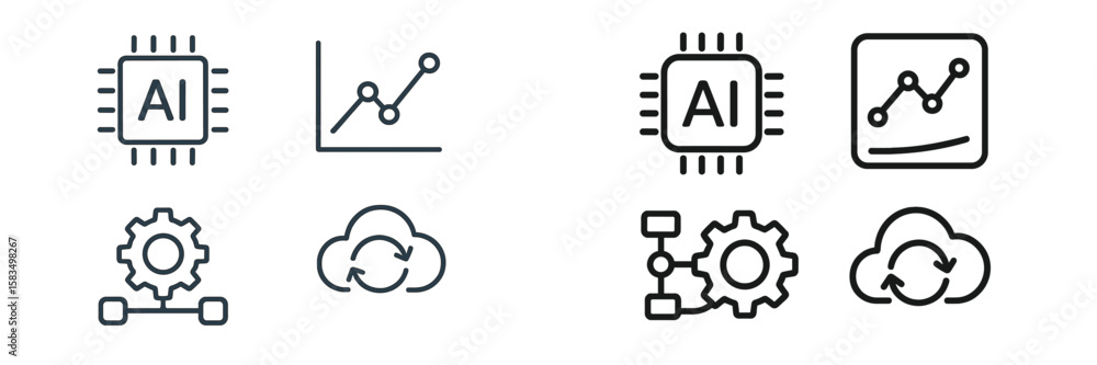 Poster conceptual representations of artificial intelligence and data analysis in a modern graphic design s