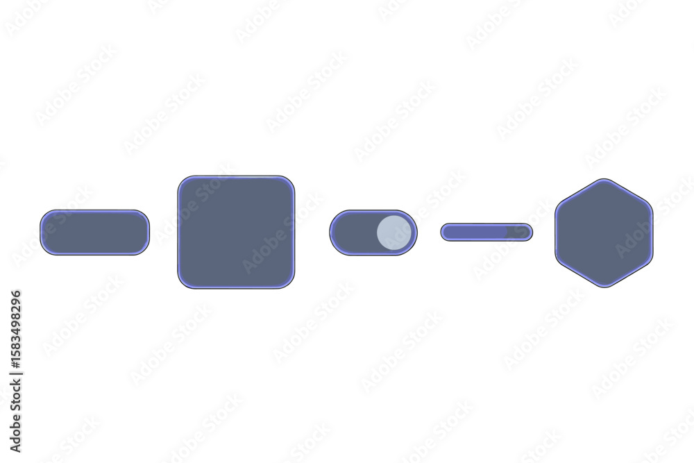 Poster geometric shape variations with soft edges displayed on a clean white background for design inspirat