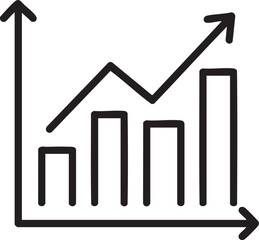 Rising Bar Graph Business Growth and Financial Success Illustration, Depicting Market Trends and Upward Progress