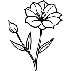 Flax Flower line art vector