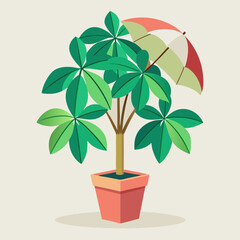 Fototapeta premium umbrella-plant vector illustration on white background
