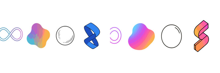 Colorful abstract shapes show artistic creativity and modern design trends in a vibrant and visually stimulating arrangement