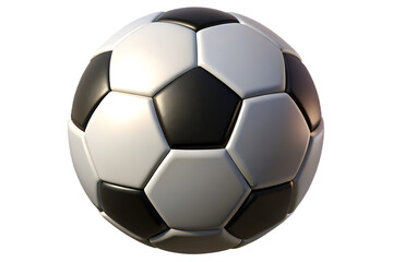 Classic black and white soccer ball with detailed stitching football pentagon