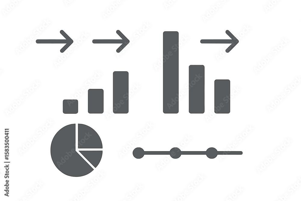 Poster data visualization showcasing bar graphs, pie charts, and line graphs for effective analytics in bus