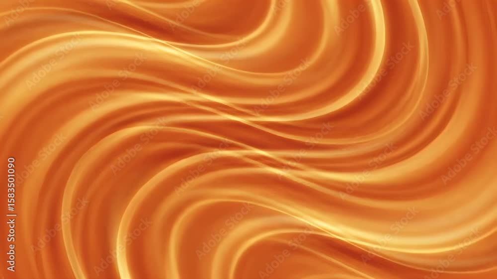 Poster abstract animated wavy pattern with orange and yellow swirls and a blank space for a logo