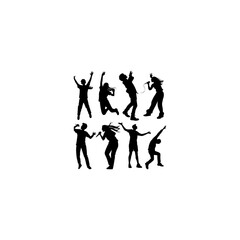 Singer male and female silhouette. 