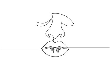 Face of young woman with closed eyes, Abstract face portrait of makeup in simple linear style. Symbol icon for posters, cards, banner, template, web. Doodle vector illustration.