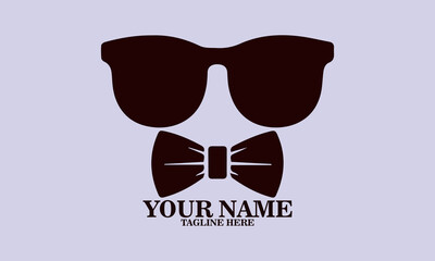 glasses bow tie day gift design vector illustration, glasses bow tie icon and logo design
