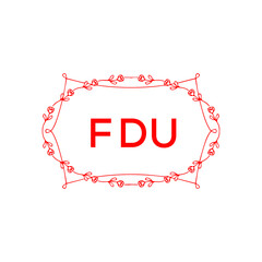 FDU Letter Initial Logo Design Template Vector Illustration