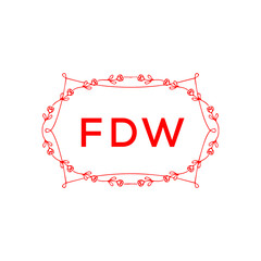 FDW Letter Initial Logo Design Template Vector Illustration