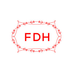 FDH Letter Initial Logo Design Template Vector Illustration