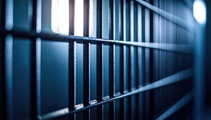 Iron bars of a cell block with light coming in through the opening.