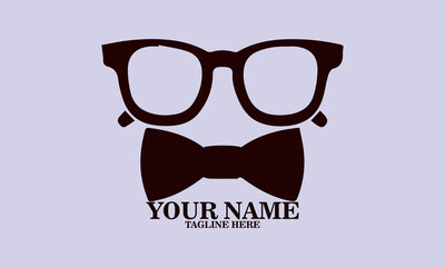 glasses bow tie day gift design vector illustration, glasses bow tie icon and logo design