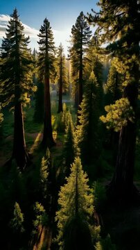 Sunset Light in Ancient Sequoia Forest