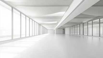 Fototapeta premium Abstract modern architecture background, empty white open space interior