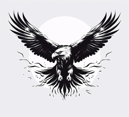 Obraz premium American eaglee symbol. Monochrome style. Isolated on white background.