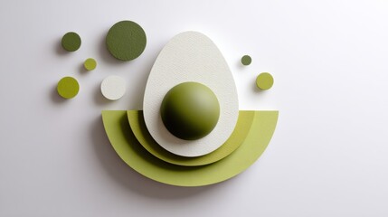 Abstract egg design with layered shapes