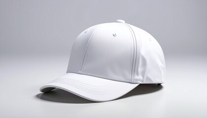 Fototapeta premium Clean white baseball cap, perfect for style or sun protection.